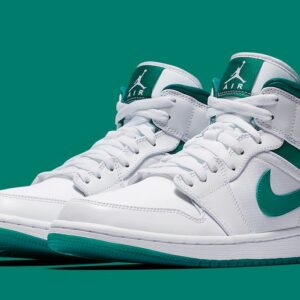 Home air jordan 1 mid returns in white and mystic green